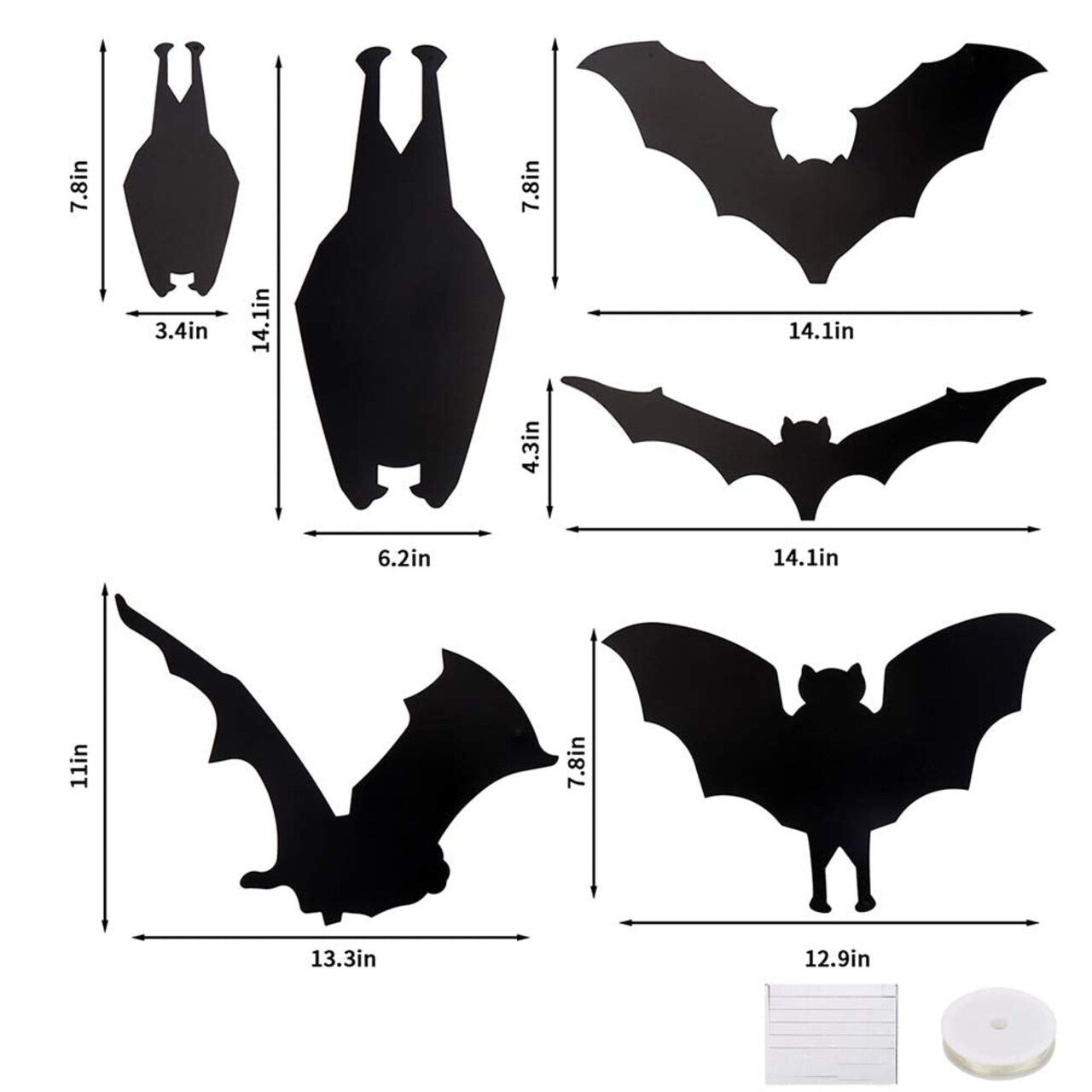 24 Pieces Halloween Bat Decoration,Large Hanging Bat Wall Decal Window Door Entryway Sticker for Party Favor Supply